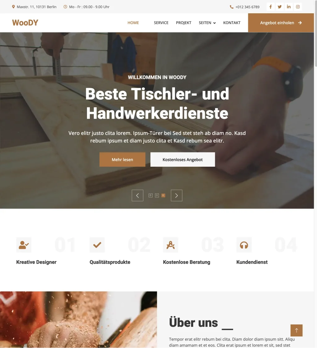 Website für Trockenbauer Handwerker.